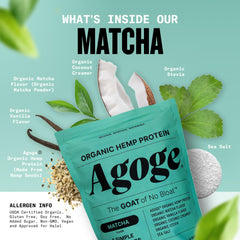 Agoge Plant-Based Protein Scoop — versatile ingredient for shakes and baking.