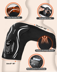 AGPTEK adjustable shoulder massager ensures secure fit for various body types.