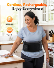 AGPTEK heated waist belt wrap with vibration massage for comfort.
