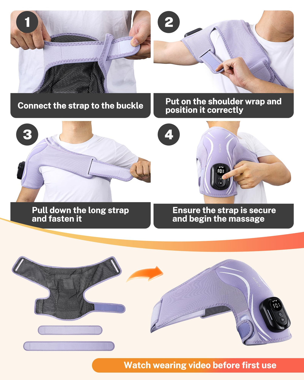 AGPTEK five heat levels and five vibration intensities customize your session