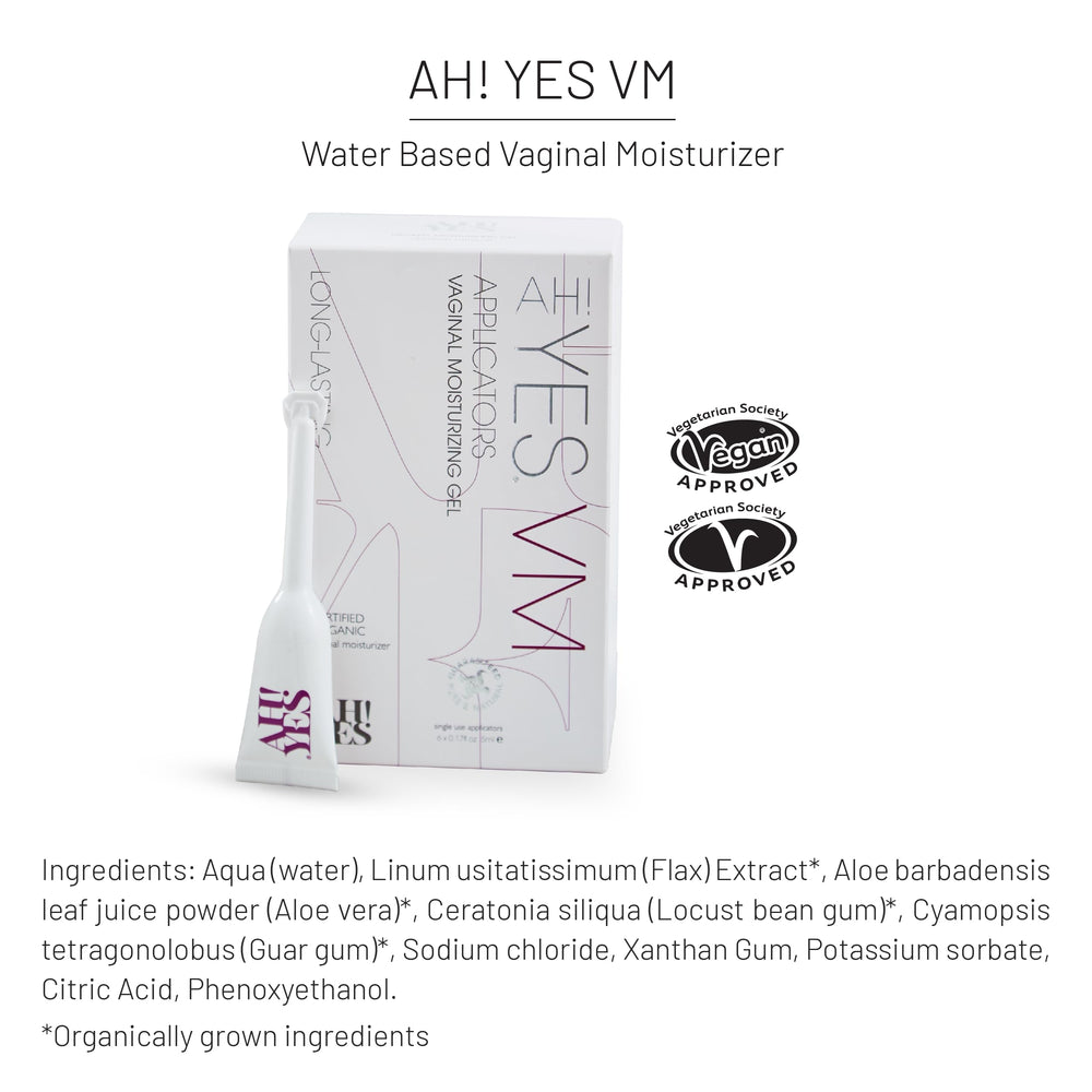 AH! YES VM organic certification logo showing natural minimal risk formulation