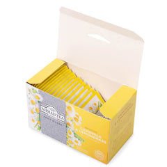 Steeping Ahmad Tea Camomile & Lemongrass for a fragrant infusion