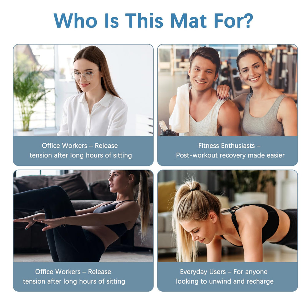 AICNLY mat stored flat for easy portability and storage.