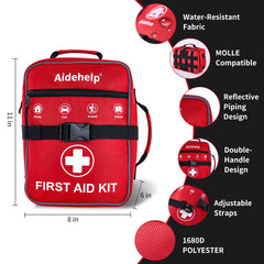 Aidehelp MOLLE-compatible straps ready to attach to packs or vehicles.