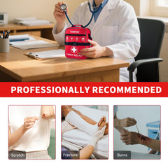 Aidehelp tourniquet and bandages arranged for quick, controlled response.