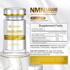 AIDEVI NMN 480mg capsule closeup shows smooth coating for daily intake