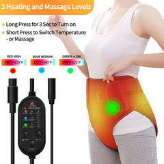 AIELEPH Period Heating Pad lower back massage targets tension and menstrual discomfort.