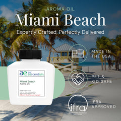 Air Esscentials Miami Beach Aroma Oil pour highlights citrus-musk profile for fresh rooms.