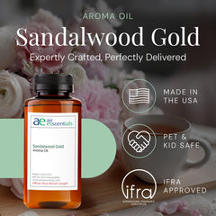 Air Esscentials Sandalwood Gold diffusion cloud in a room elevating the ambiance