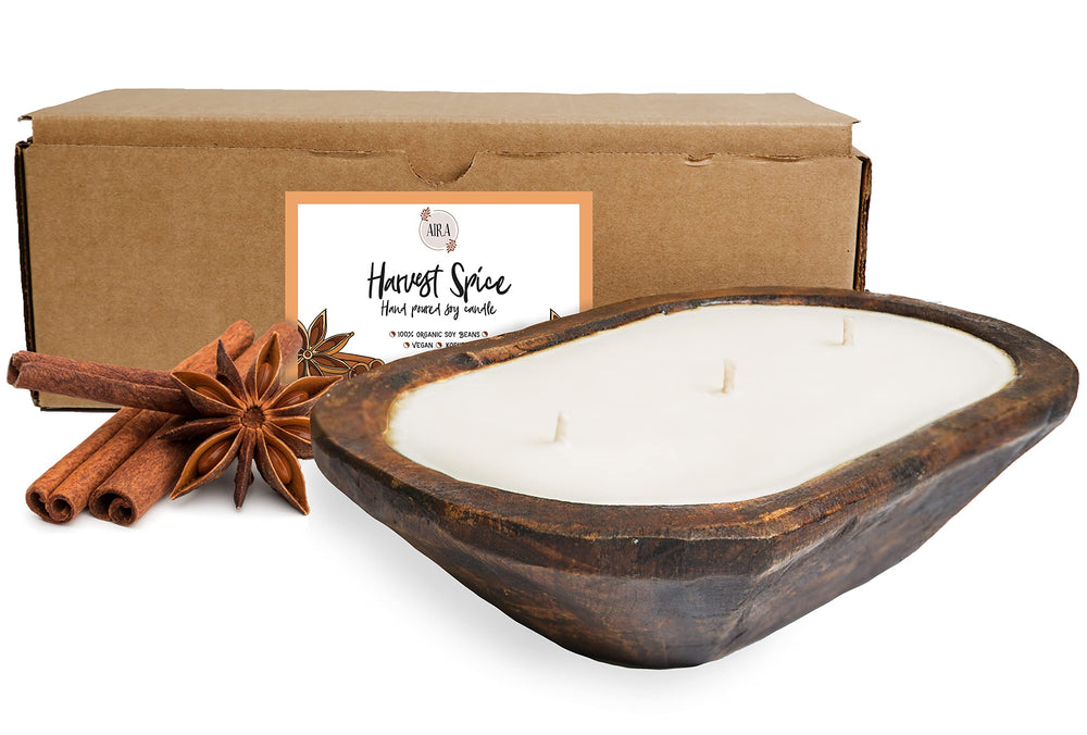 Aira Harvest Spice Dough Bowl Candle exterior, warmth for cozy rooms.