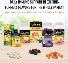 Airborne adults and kids 12 plus chewables iconography on box