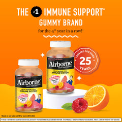 Airborne immune support gummies in hand for on-the-go daily use
