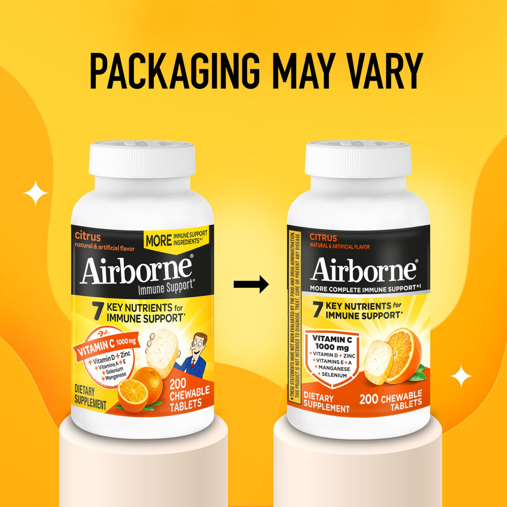 Refreshing citrus Airborne chewables offer a tasty daily ritual.