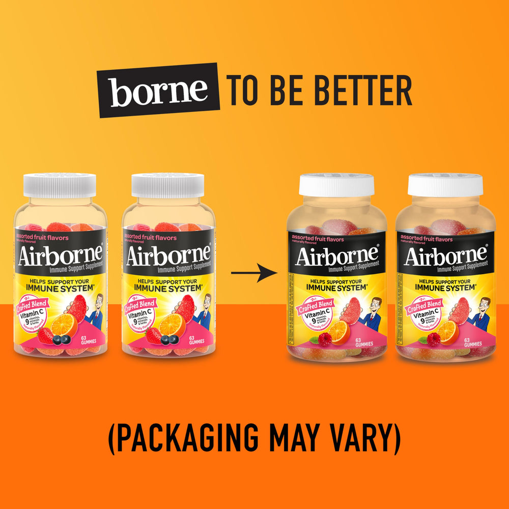 Airborne two 63-count bottles highlighting value and convenience
