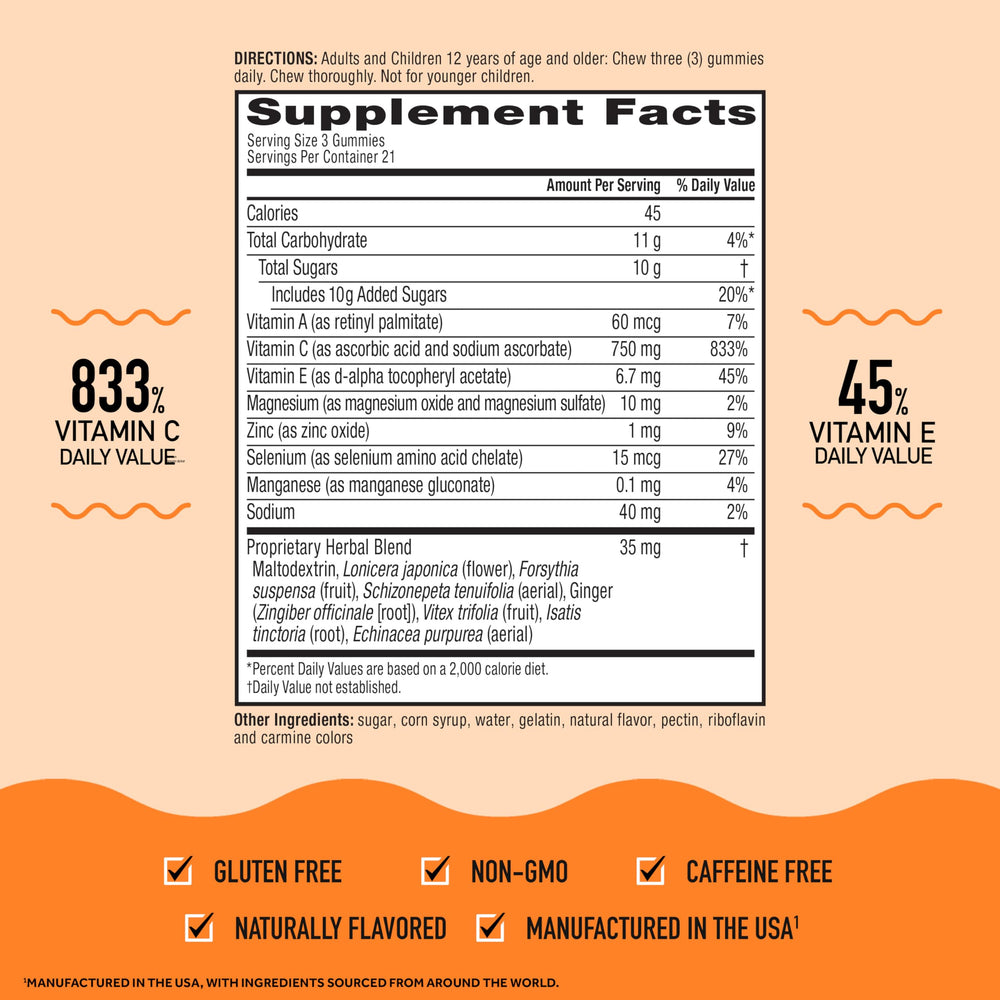 Airborne Vitamin E antioxidant gummies on display for daily wellness