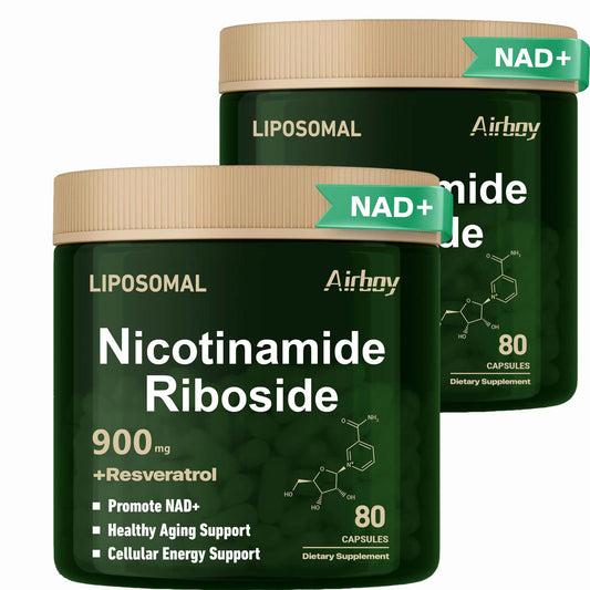 Airboy liposomal NR bottle highlighting high-potency NAD+ support.