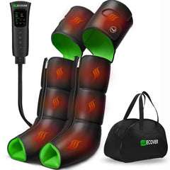 Airecover leg massager with heat, front view, ready for home use.