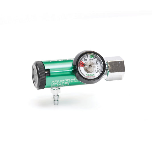 AireMed Oxygen Regulator showing 12 presets on the dial for precise control.