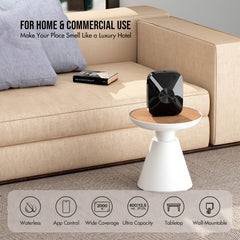 Airversa ANA Black wall-mount diffuser for space-saving scent distribution.