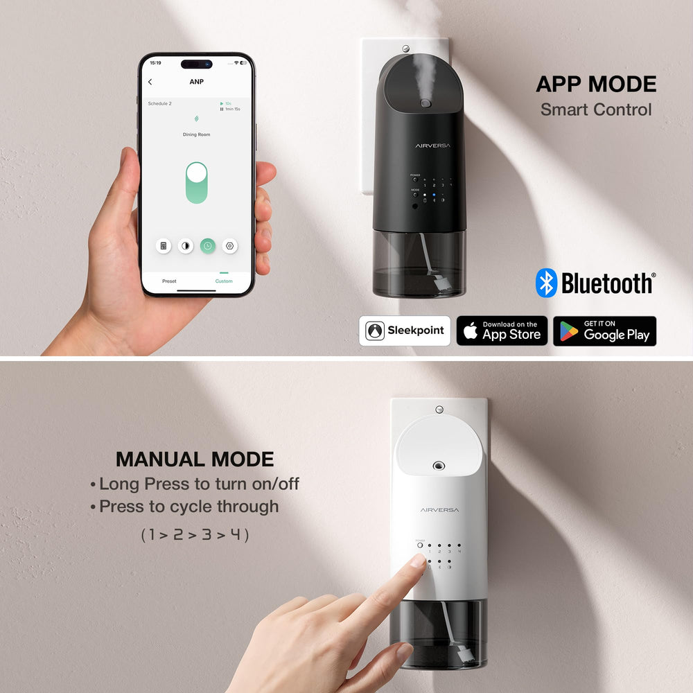 Airversa app-controlled diffuser enables easy scheduling and customization.