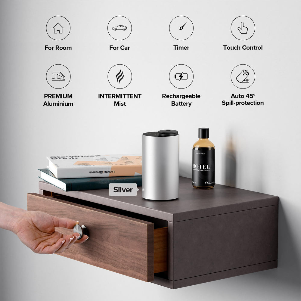 Airversa Scenta Lux waterless diffuser delivers nano-vapor diffusion.