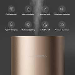Airversa 100mL glass bottle image emphasizes long fragrance duration with easy refill.
