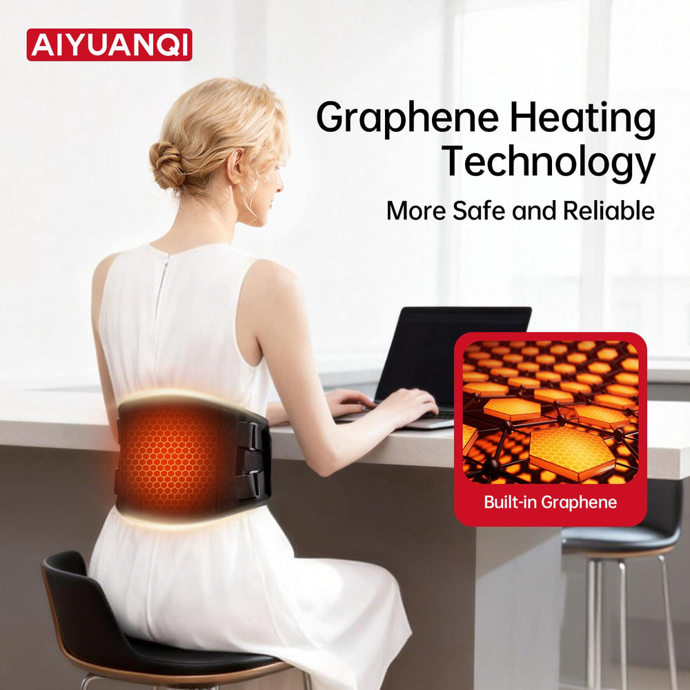 AIYUANQI 5000mAh battery powering cordless heating pad for hours of heat.