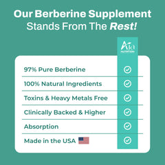 Aja Nutrition Berberine Plus vegan capsules in bottle for gluten-free supplement.