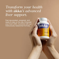 AKKA liver cleanse box closed displays premium gluten-free and non-GMO formulation.