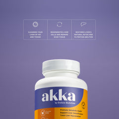 AKKA liver cleanse on a morning desk suggests an easy daily routine.