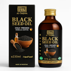 AL-TAQWA Black Seed Oil bottle front for daily hair and skin support.