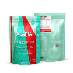 Alafia Naturals Clear Protein Strawberry tub with 30g plant protein and BCAAs.