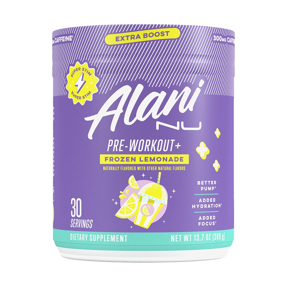 Alani Nu Pre Workout+ Frozen Lemonade bottle ready for a quick energy boost
