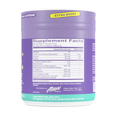 Close-up of Frozen Lemonade powder highlighting vegan, gluten-free formula