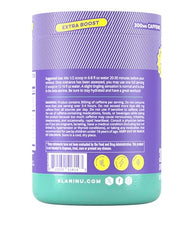 Alani Nu Pre Workout+ scoop beside powder for precise dosing