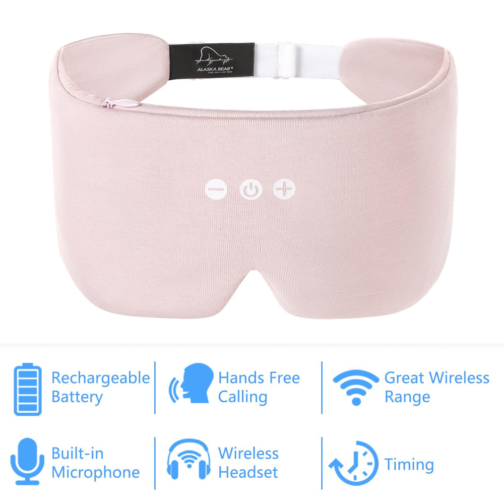 ALASKA BEAR Sleep Headband pink thin speakers close-up for near-ear audio