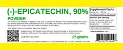 Albochemicals Epicatechin 90% powder label detail highlighting ingredients.