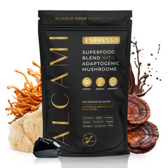 alcami elements Mushroom Espresso Coffee bag for a rich, energized start