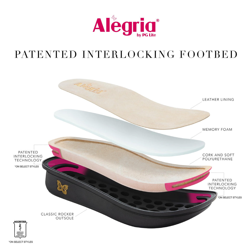 Alegria compatible outsoles creates versatile fit across Classic, Mini, Career lines.