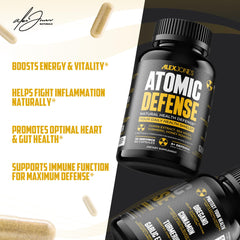 Alex Jones Naturals Atomic Defense ashwagandha capsules signaling steady energy and focus.