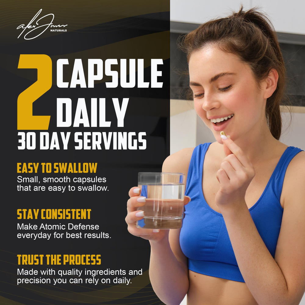 Alex Jones Naturals Atomic Defense turmeric honey detail suggests natural warmth in each capsule.
