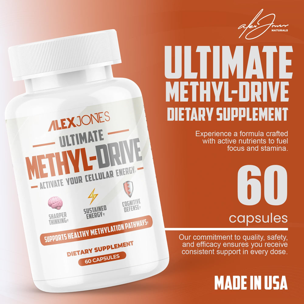 Alex Jones Naturals PQQ capsules emphasizing endurance and cognitive focus