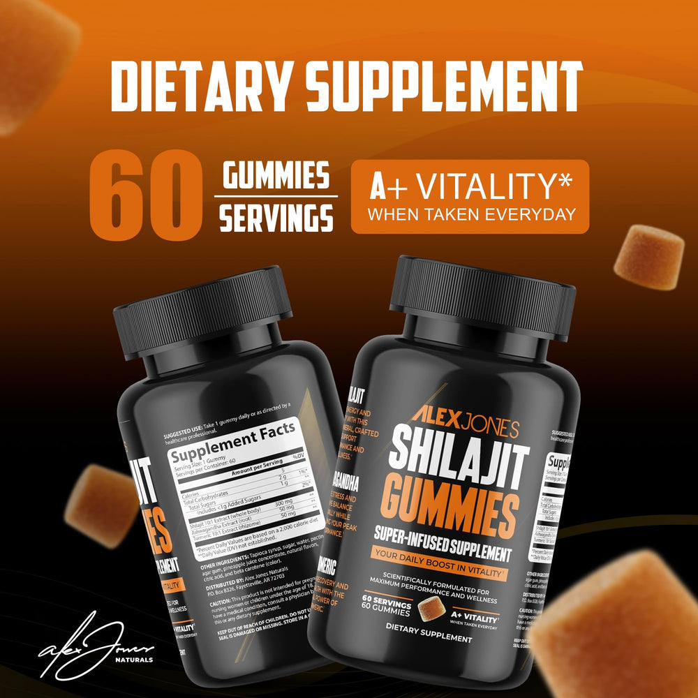 Alex Jones Naturals Shilajit Gummies during workout scenario