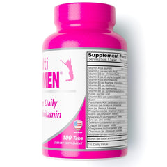 ALFA VITAMINS Multi Women bottle on kitchen counter for daily routine.