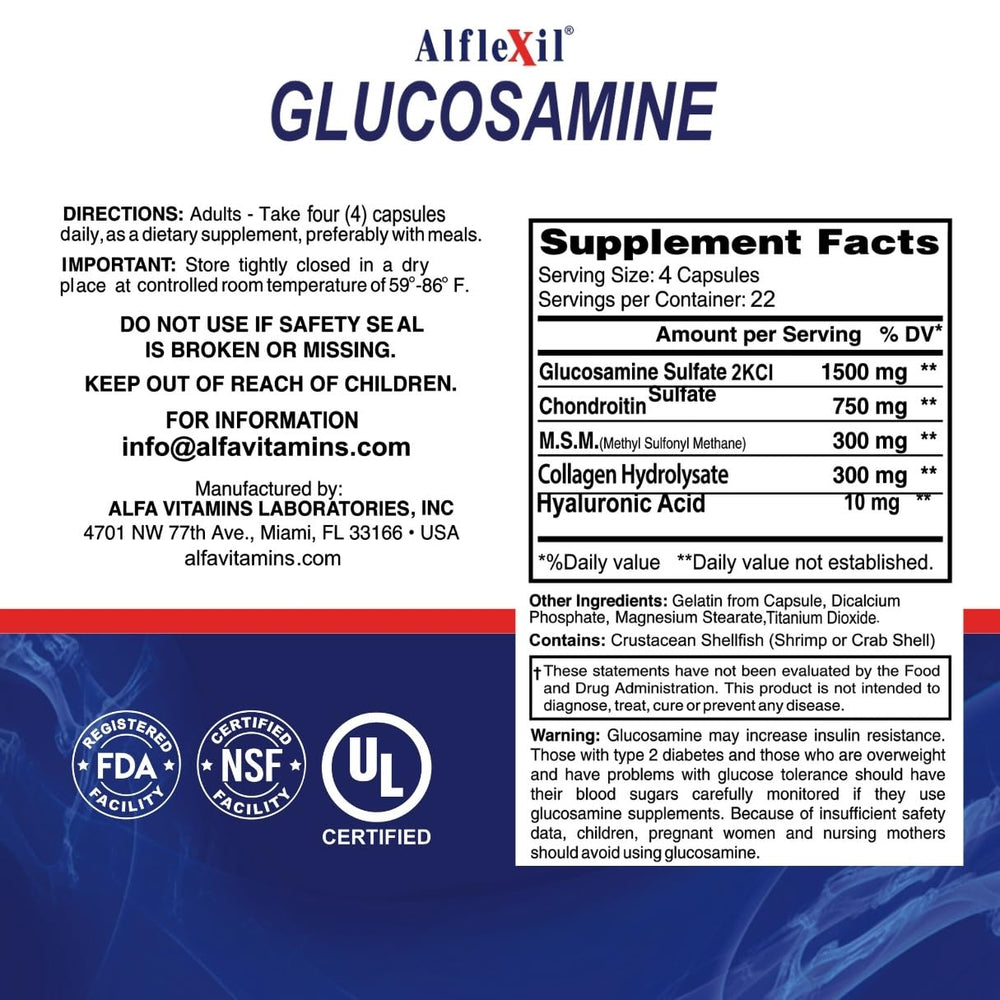 ALFLEXIL ingredients panel emphasizing natural sourcing for joints and skin
