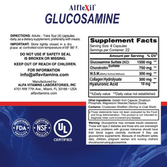 ALFLEXIL ingredients panel emphasizing natural sourcing for joints and skin