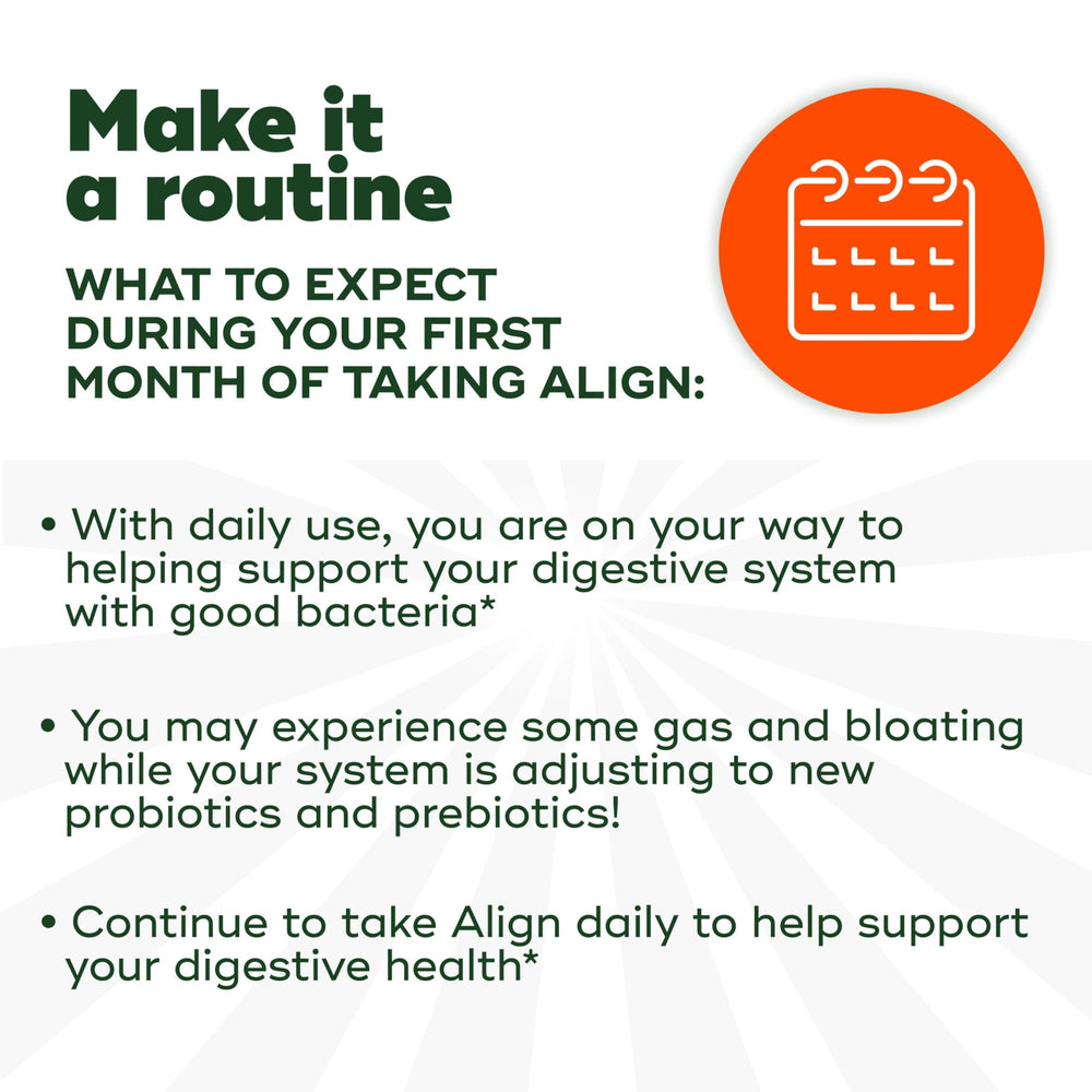 Align natural fruit flavors emphasize enjoyable routine supporting gut balance.