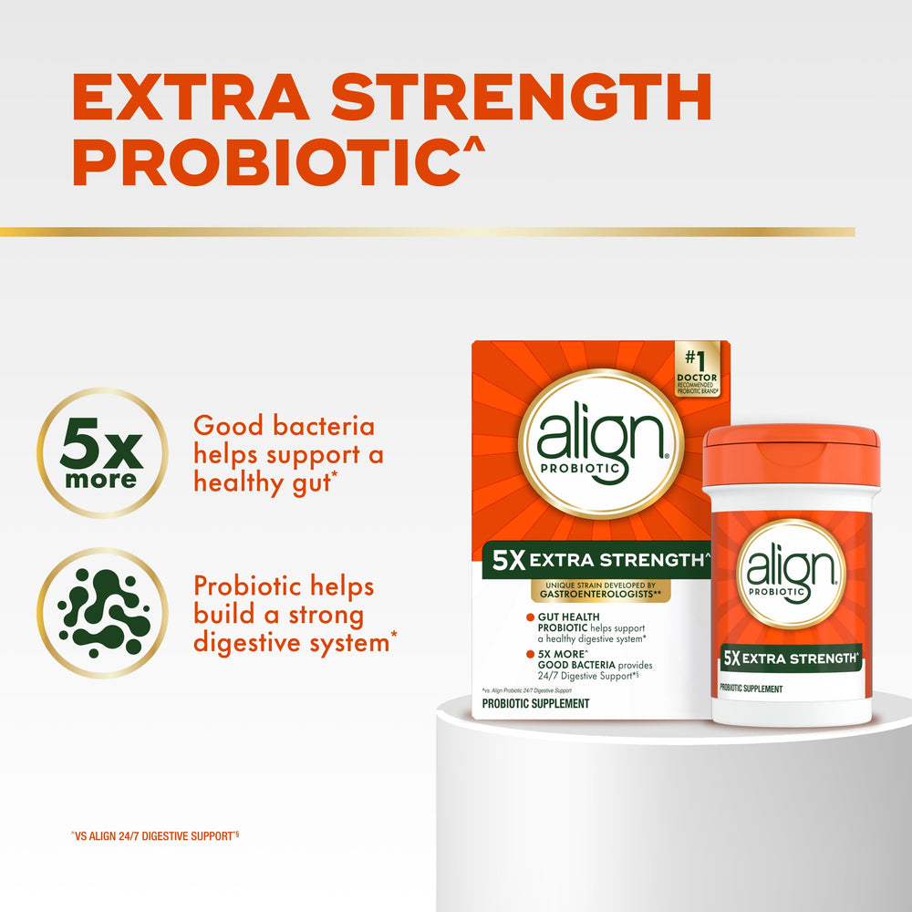 Align Probiotic Extra Strength capsule ready to swallow for daily use.