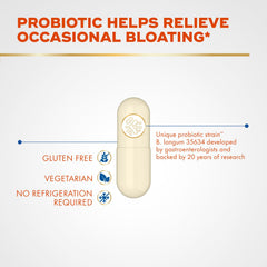 Align Vegetarian and gluten-free probiotic bottle emphasizes dietary compatibility.