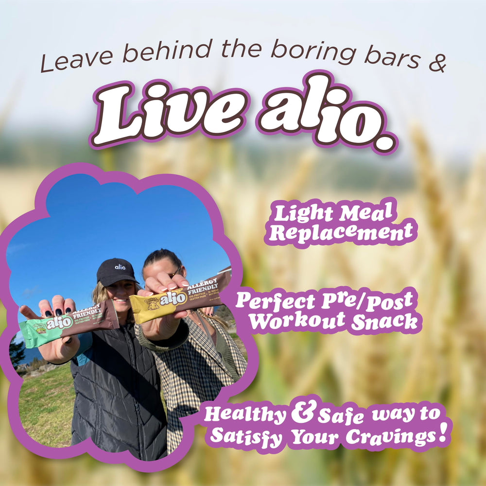 Alio Choco Brownie bar with non-GMO label on-pack, safe for restrictions
